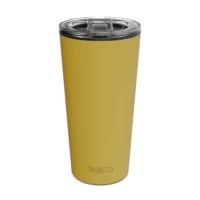 (DT) DUUN Tumbler | Sunflower an image of a 15 oz tumbler with a glass insert and BPA-free lid made of Tritan plastic. The shell is in a yellow color called Sunflower and has the brand name Wyldr engraved at the bottom.