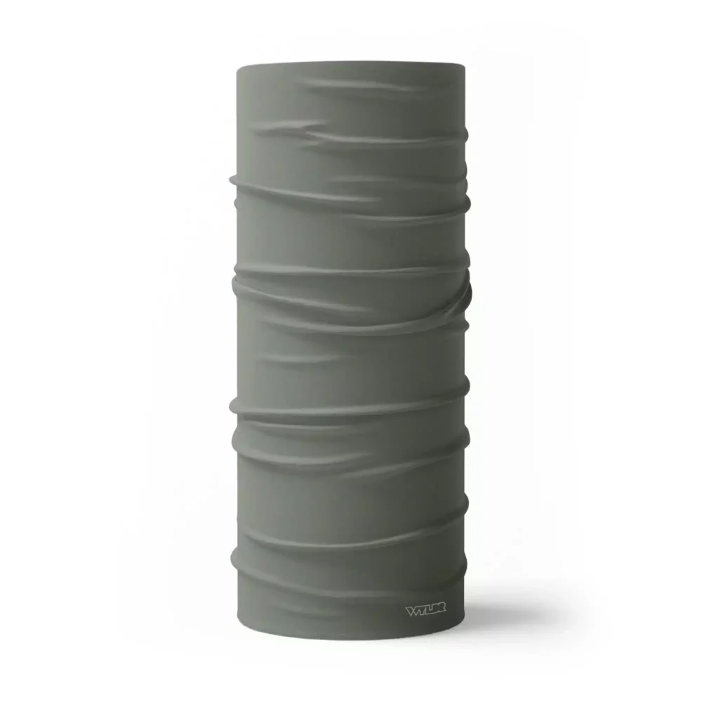 image of a tubular neck gaiter in a solid color called sage or a light green.