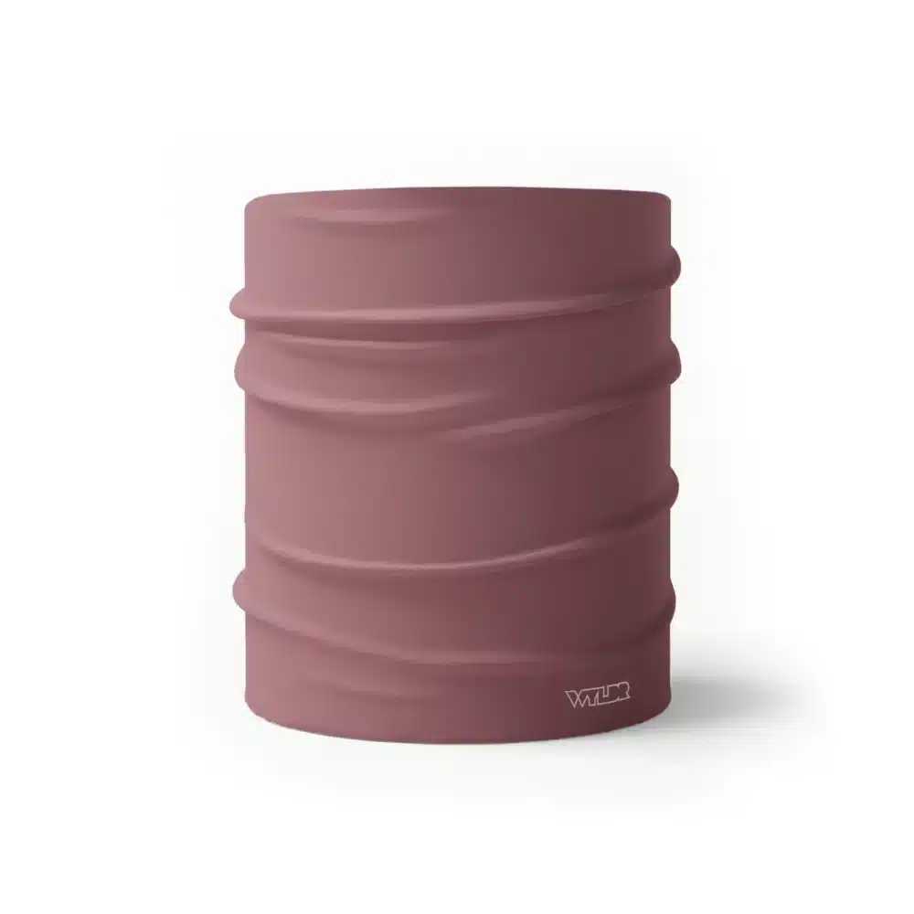 image of a wide sports headband in a solid color called hibiscus, or a mauve / pink.