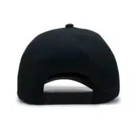 (RH) Ridge Hat | Storm - Back View back view of a 5 panel, water resistant, floatable hat. the back panel is fabric with small holes for sweat evaporation while still reducing sun exposure. the hat is black in color